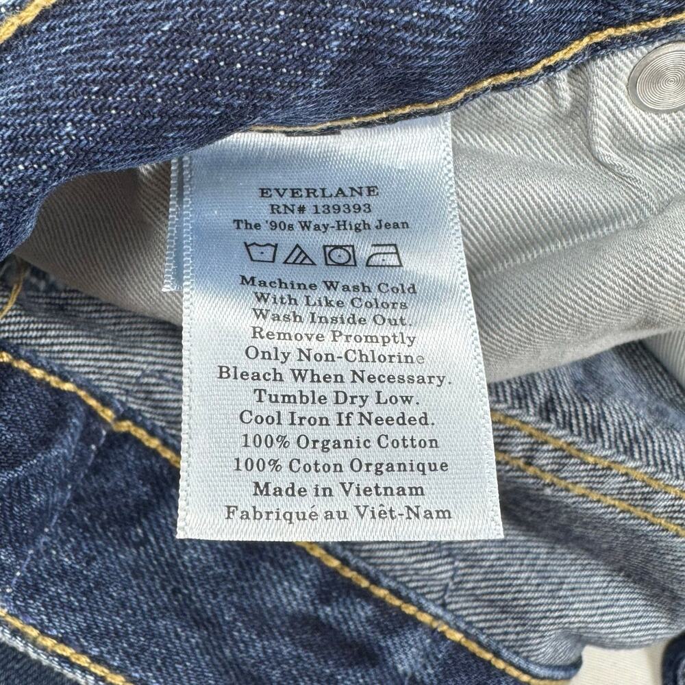 Everlane Women's 90's Way High Straight Leg Jean Size 25 Long Mid Indigo - Picture 11 of 16